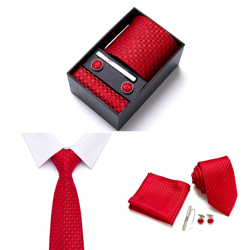 Sett med slips, mansjettknapper, slipsnål og lommetørkle (7 av 16)