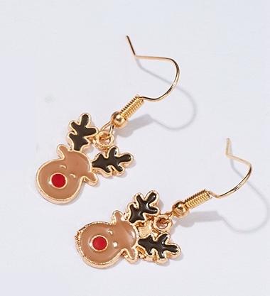 Product Image for Vackra roliga örhängen ren jul rudolf med röda mulen