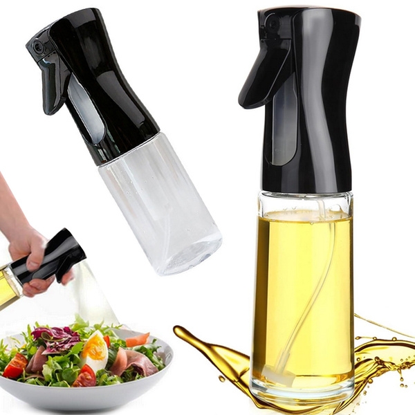 Oljeflaska med Sprayfunktion i Glas 200ml Svart