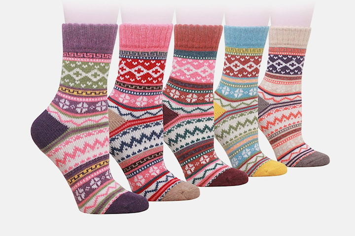 Fargerike sokker 5-par