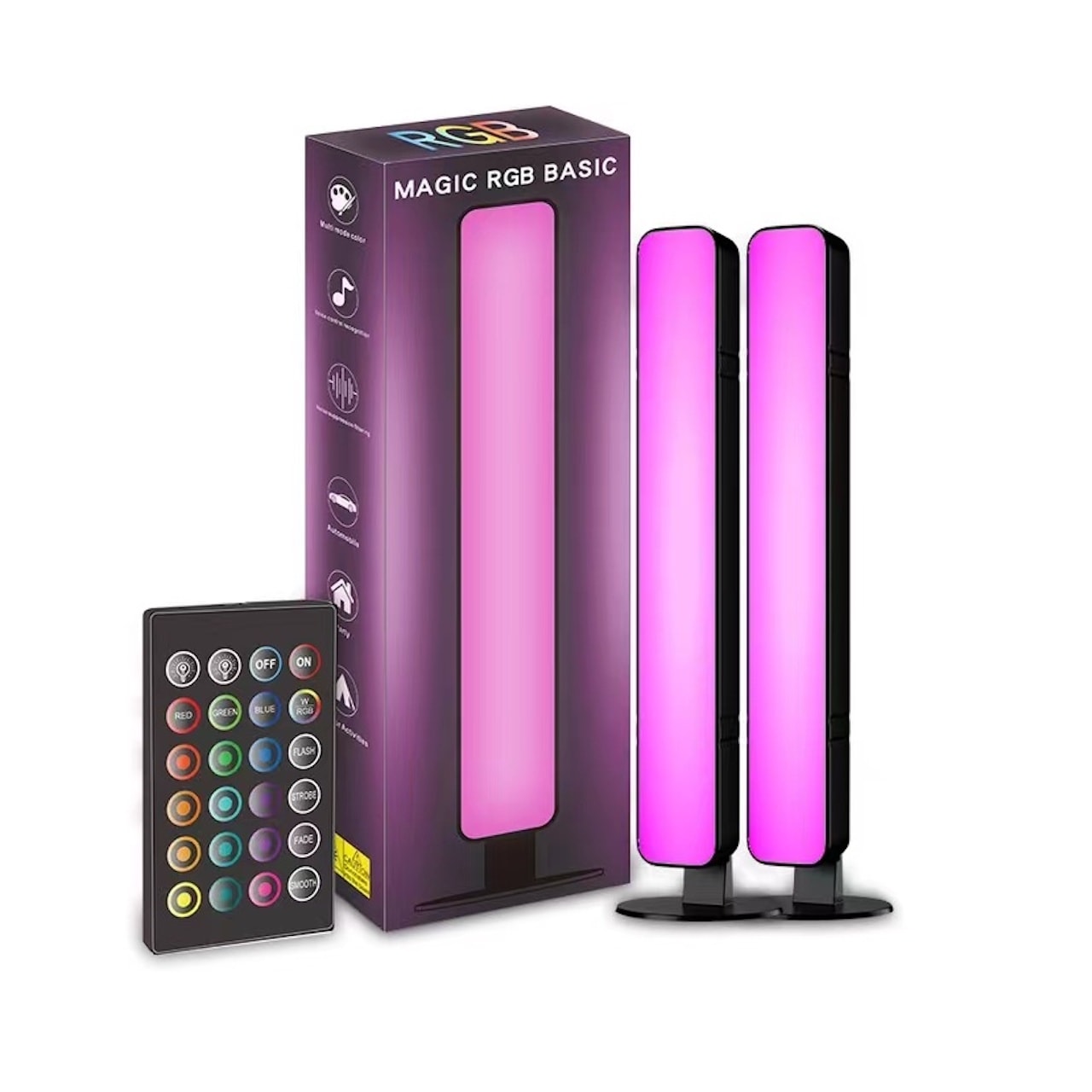 2-pack RGB Skrivbordslampor med Musiksynk och Fjärr (1 av 22)