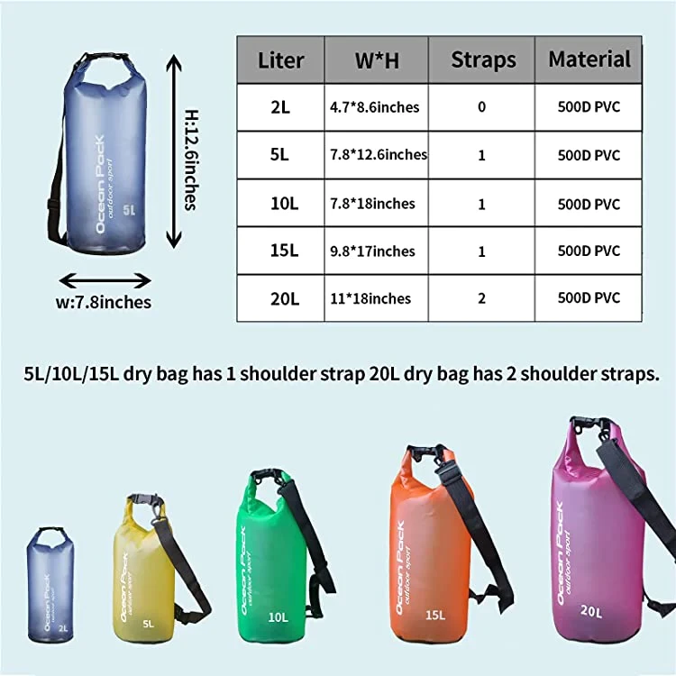 Vanntett dry bag 5L, 10L, 15L eller 20L (6 av 13)
