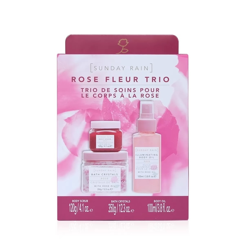 Product Image for Giftset Sunday Rain Rose Fleur Bath Trio