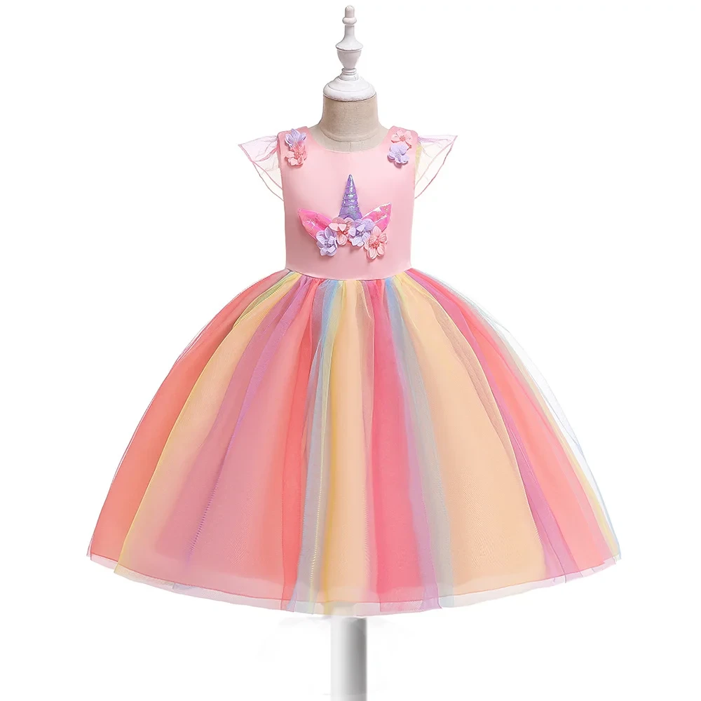 Färgglad prinsessklänning för barn (7 av 9)