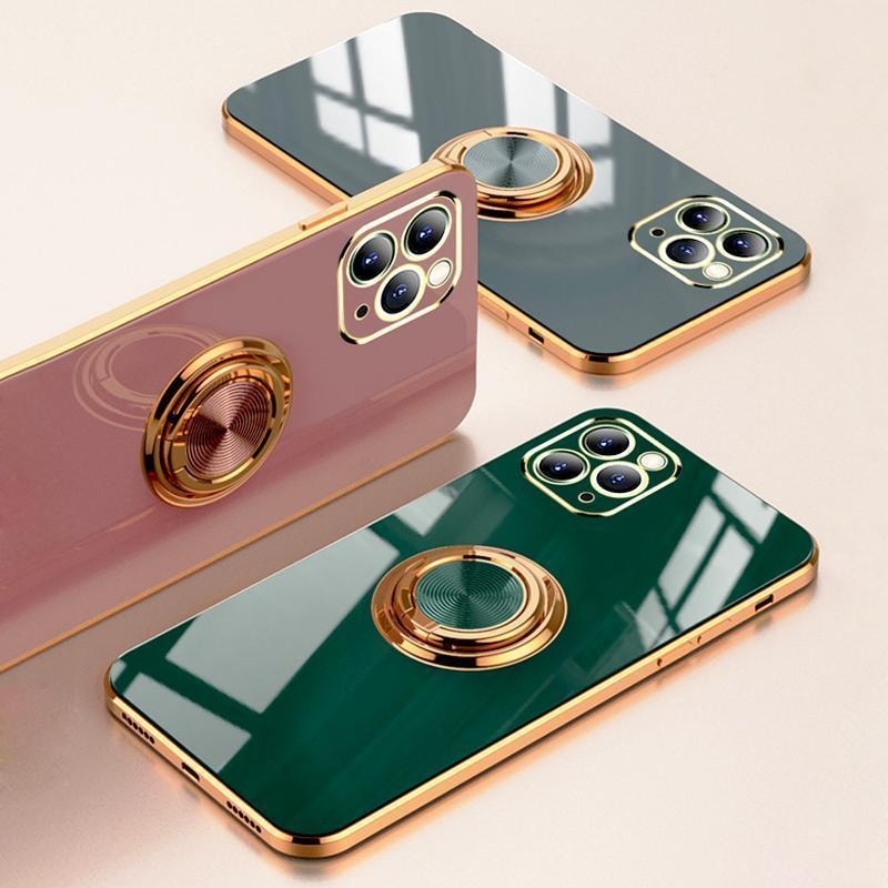 Luksuriøst stilig deksel 'iPhone 14 Pro Max' med ringstativfunksjon Gold (1 av 9)