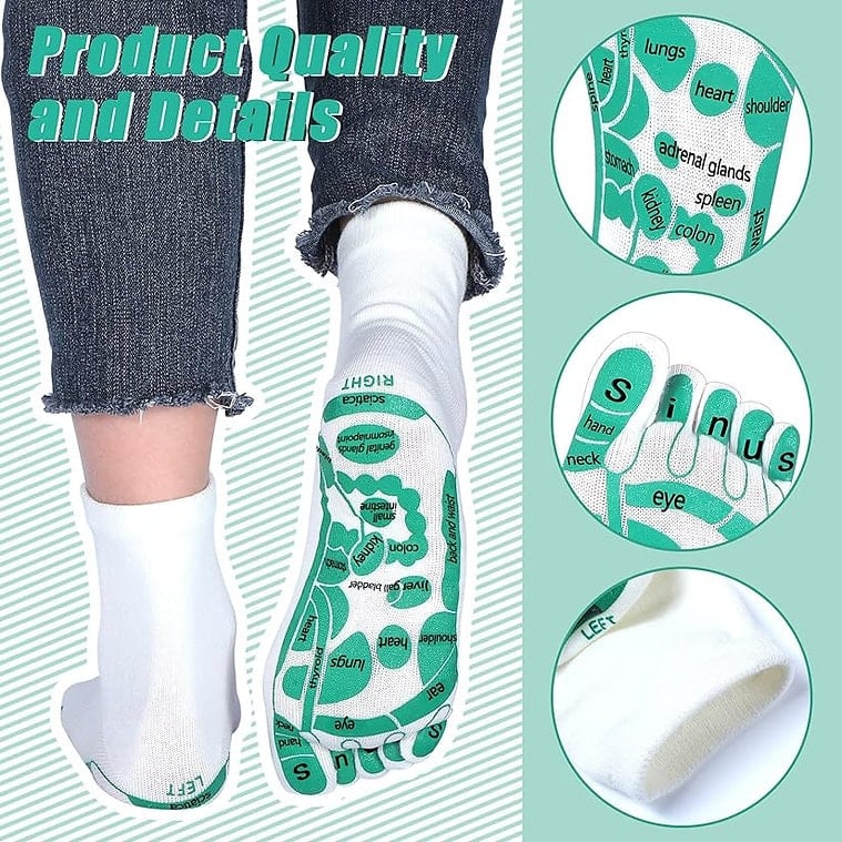2 par refleksologi-sokker med massasjeverktøy (7 av 12)