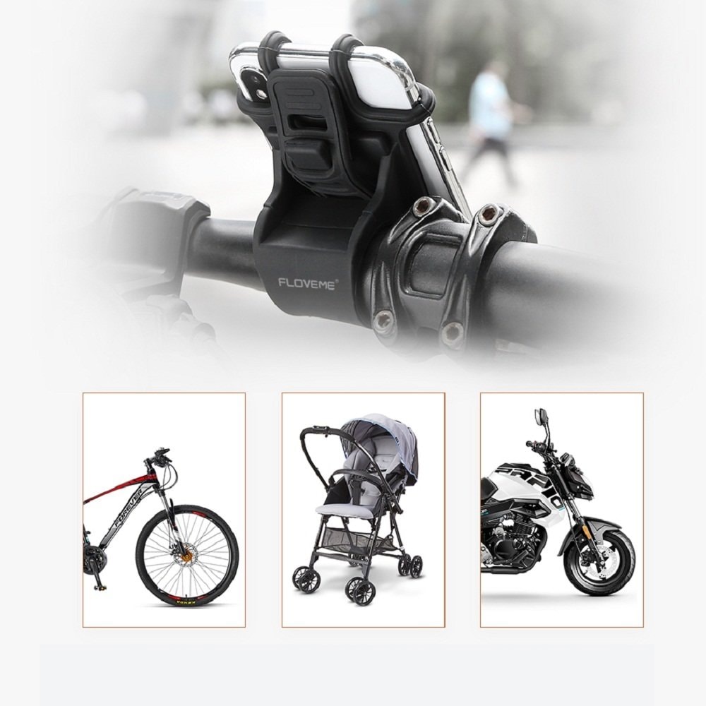 360 graders roterbar sykkel- og motorsykkelholder med silikonfeste - perfekt for barnevogner (1 av 6)