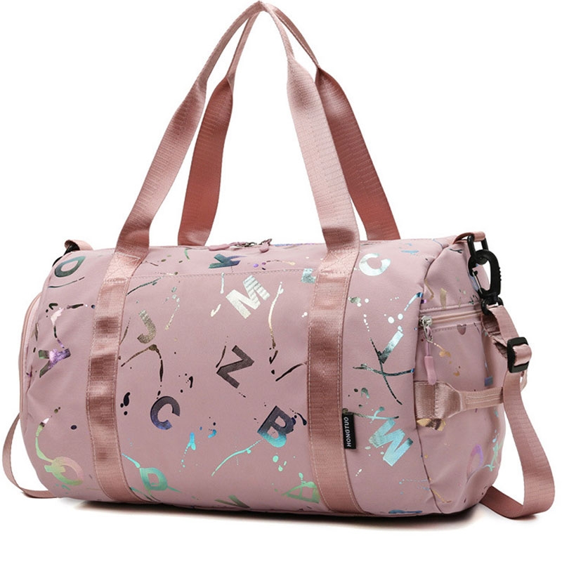 Gym Yoga Sport Dansväska för flicka Pojke Graffiti Bokstäver Utskrift Resor Fitness Simmning Torr Våt Vattentät Crossbody Deffle Bag