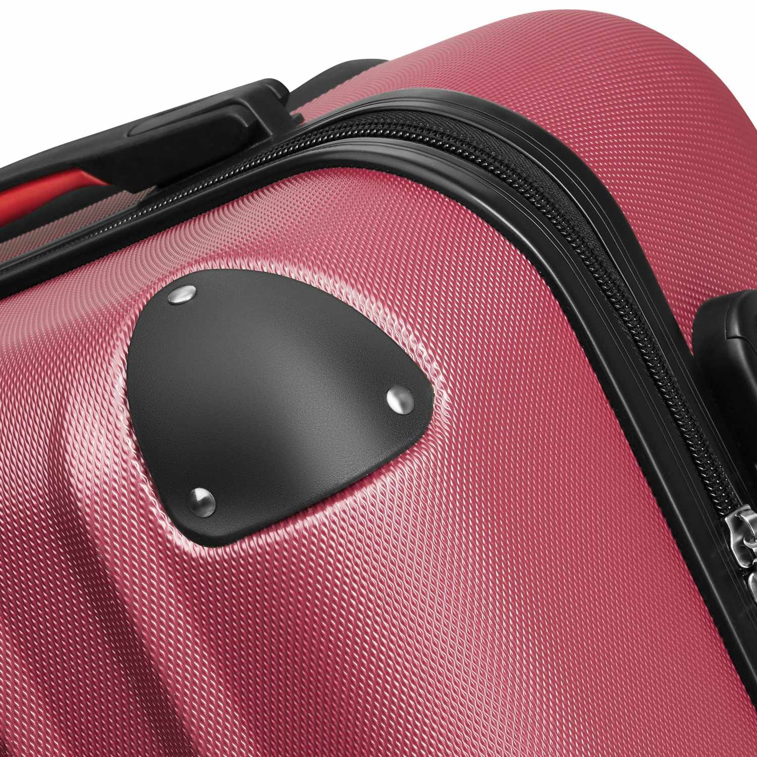 Resväskeset Cleo, 4 resväskor med bagagevåg och taggar - vinröd (8 av 12)