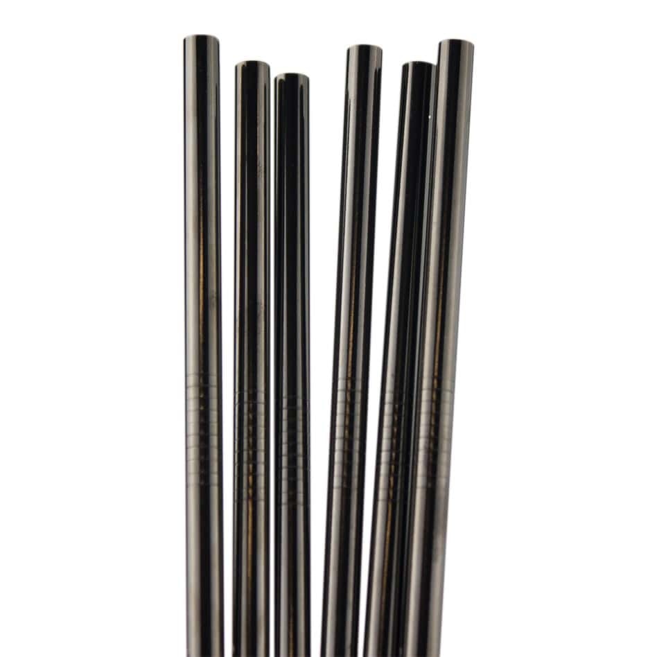 6x Rette Metallsugerør - Svart (1 av 3)