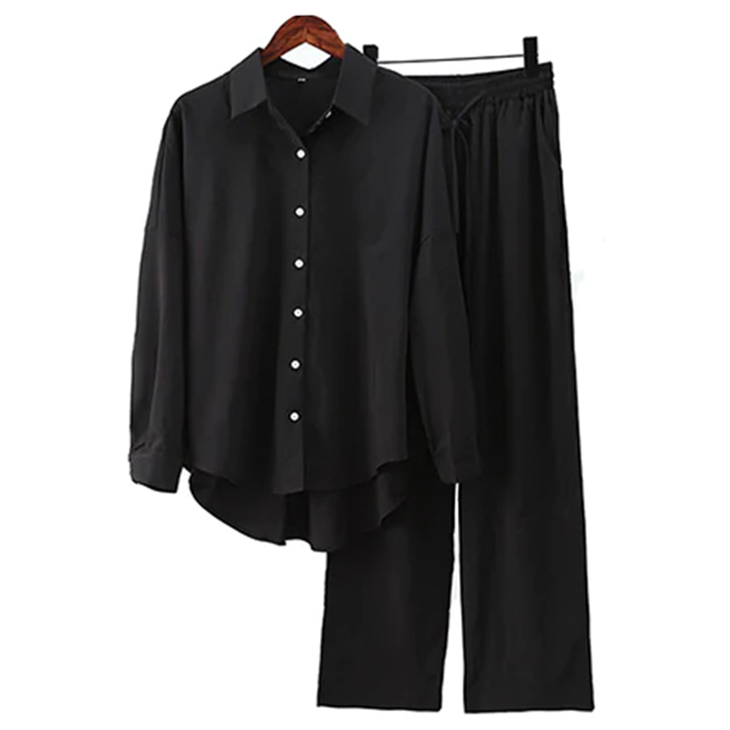 Løstsittende bluse med lange bukser for kvinner (1 av 18)