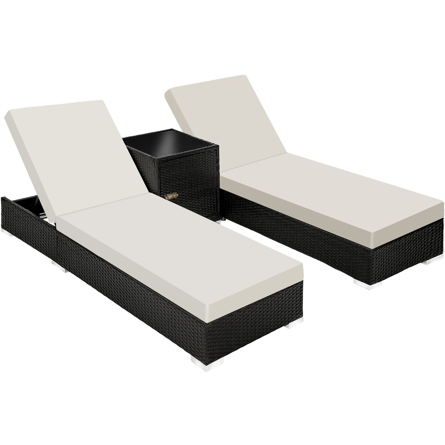 Product Image for 2 Solsenger poly rotting + bord i aluminium - svart