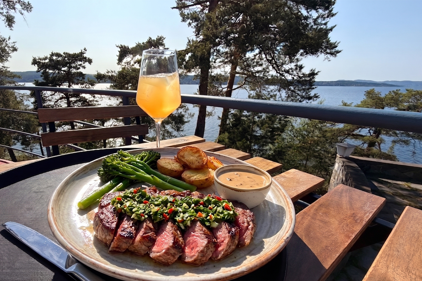3-retters middag hos Ingierstrand Bad Restaurant