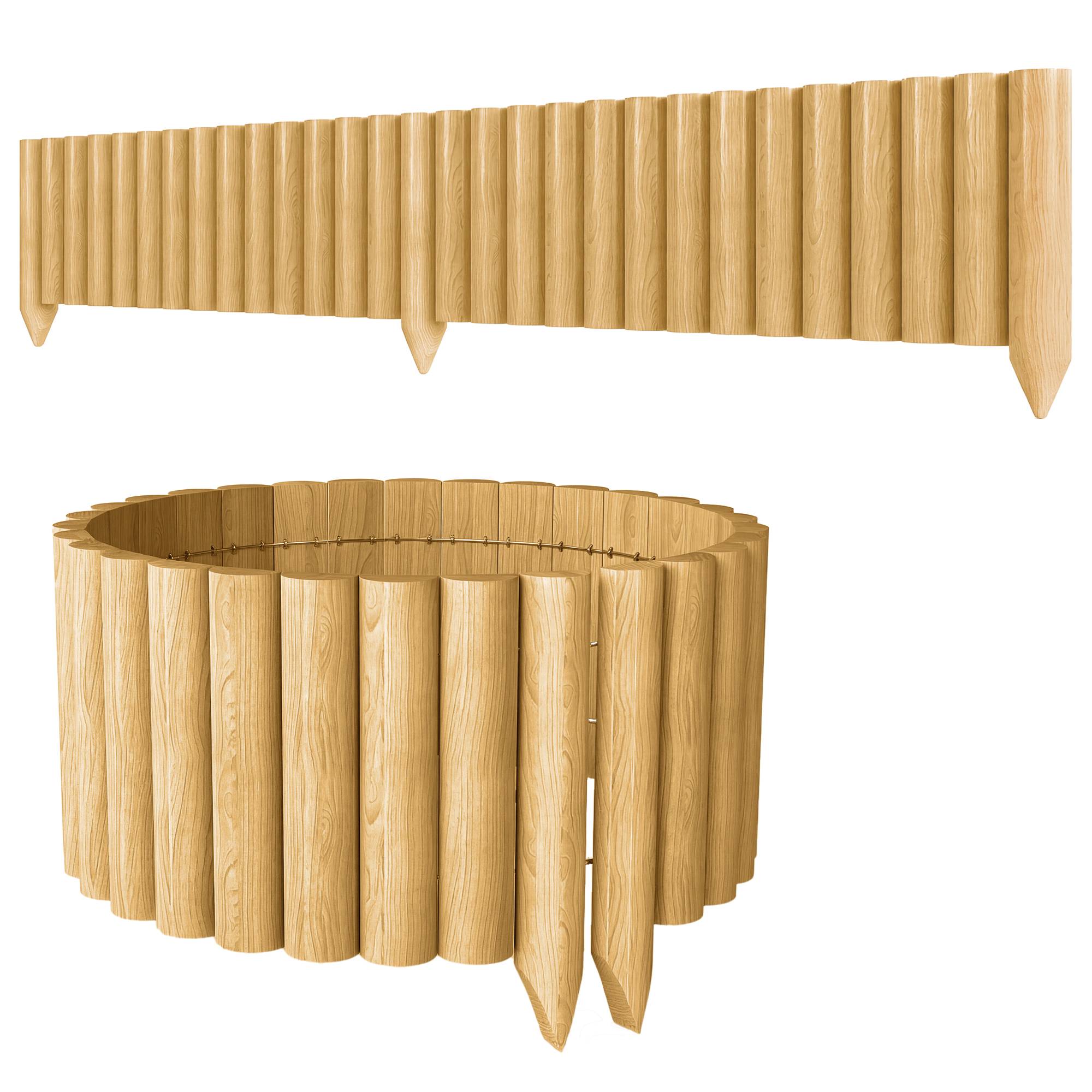 Dekorativ panel för trädgårdsstaket i trä, hållbar och enkel att installera för uteplats, gräsmatta, gångväg, 176x38 cm, naturlig