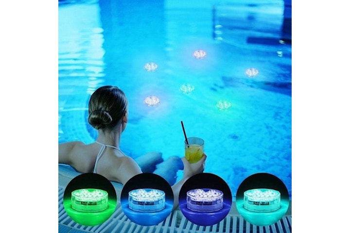 LED-lys for boblebad, basseng, badekar. Vanntett, vannlys