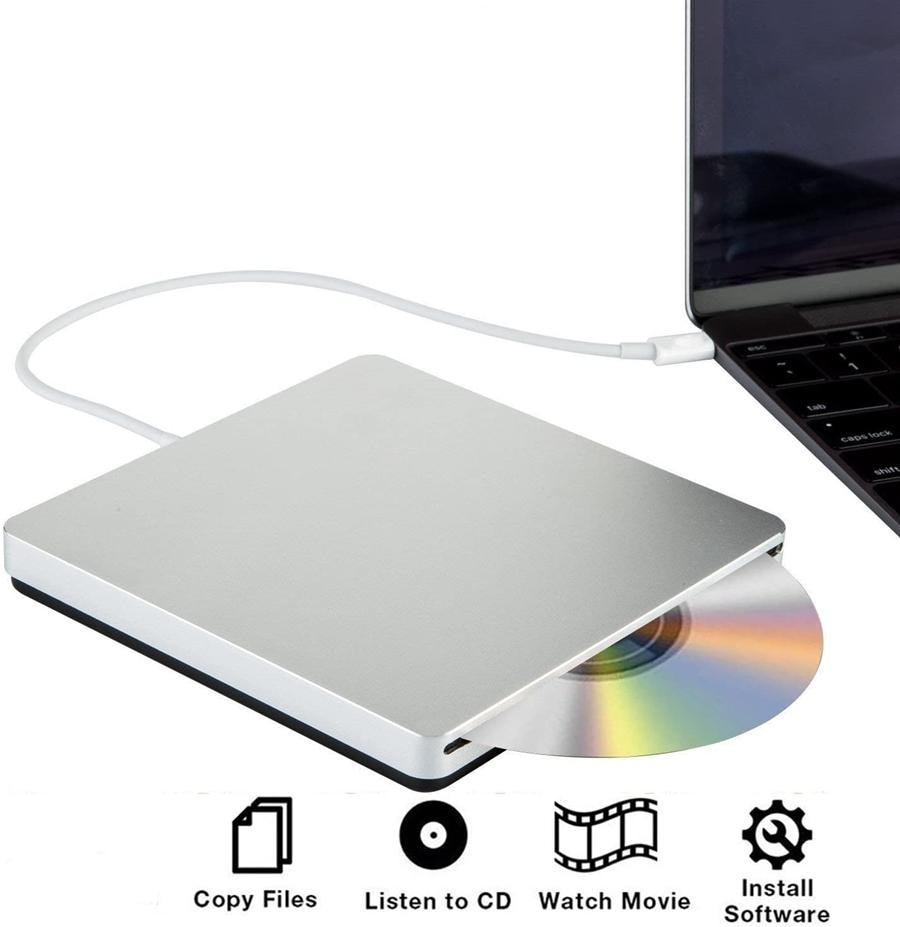 Extern CD- och DVD-spelare optisk enhet - Silver (3 av 9)
