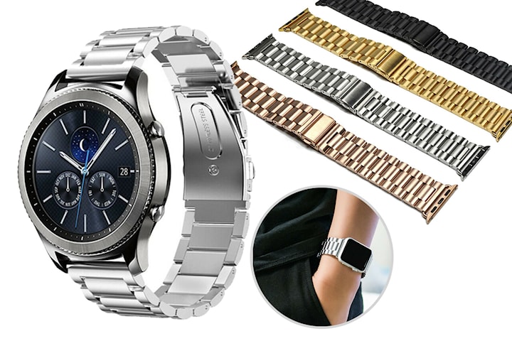 Klokkerem i metall til Samsung Galaxy Watch 4 og Apple Watch