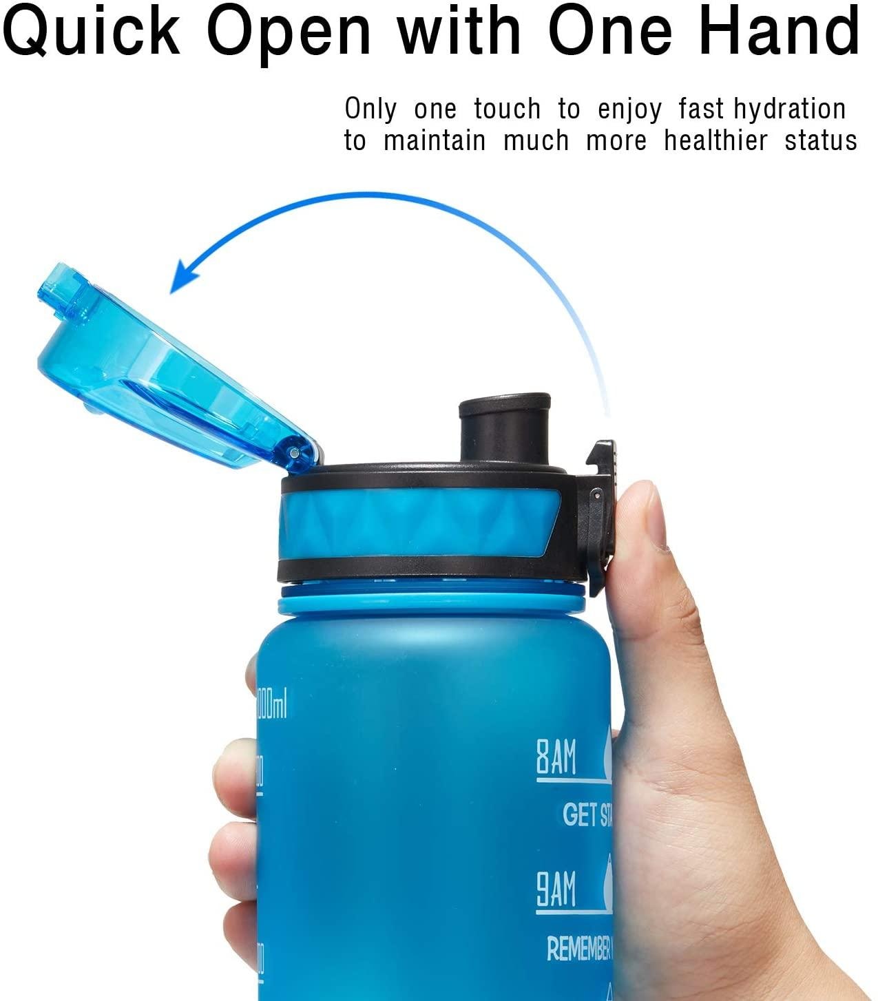 Sportvattenflaska med motiverande tidsmarkör fruktfilter BPA-fritt (3 av 7)