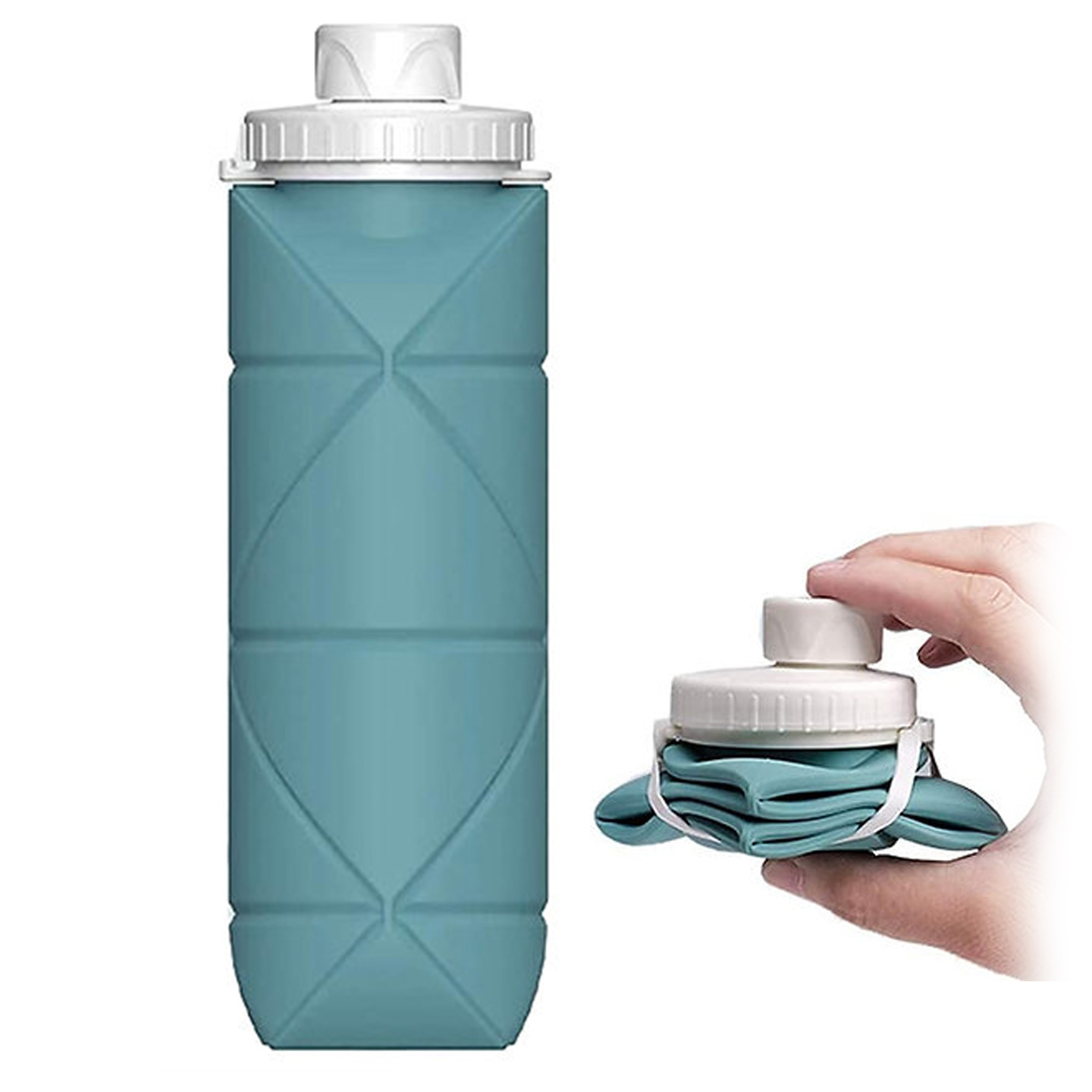 Sammenleggbar vannflaske i silikon 600ml