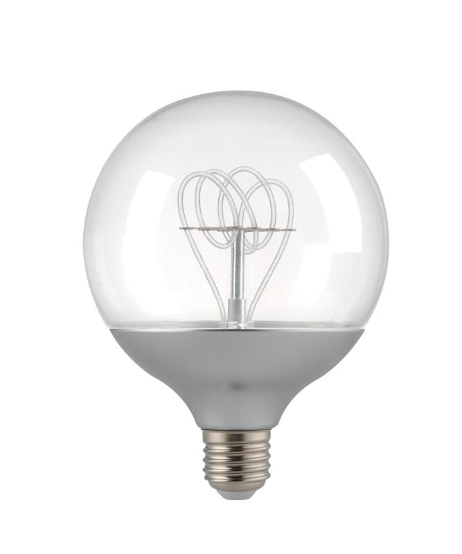 6-pack LED-dekorationslampor, silver, E27-sockel, varmvit, 2W (20lm), A120-glob (1 av 8)
