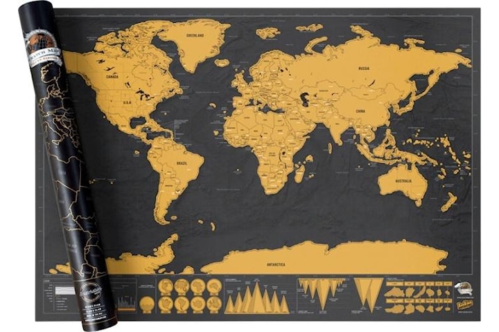 XXL Scratch Map - Världskarta där du skrapar de länder du besökt