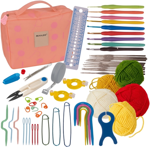 Virkset 58 Delar - Virknålset med Garn och Tillbehör