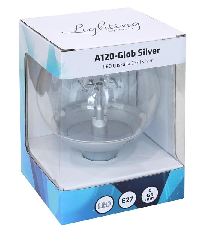 6-pack LED-dekorationslampor, silver, E27-sockel, varmvit, 2W (20lm), A120-glob (7 av 8)