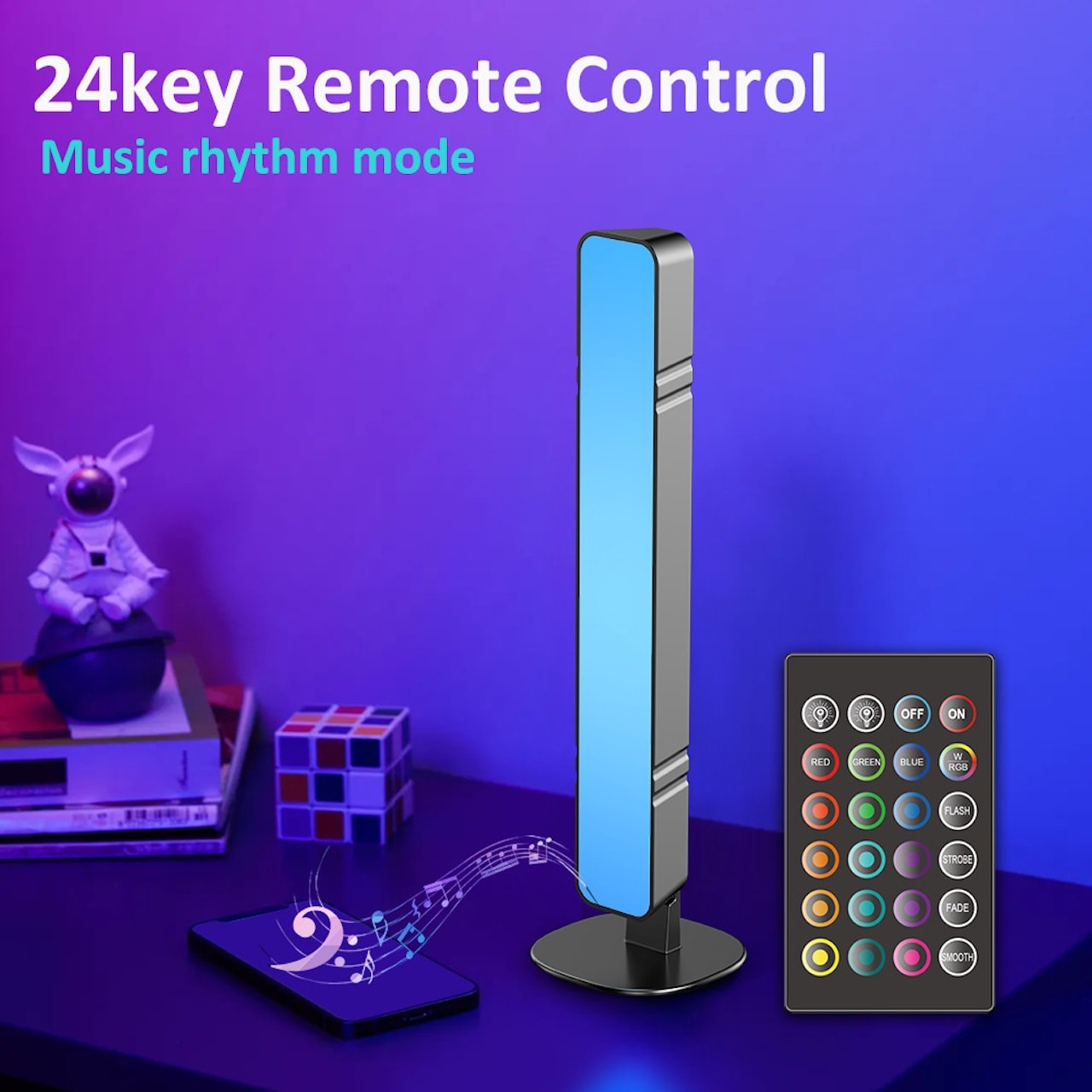 2-pack RGB Skrivbordslampor med Musiksynk och Fjärr (11 av 22)