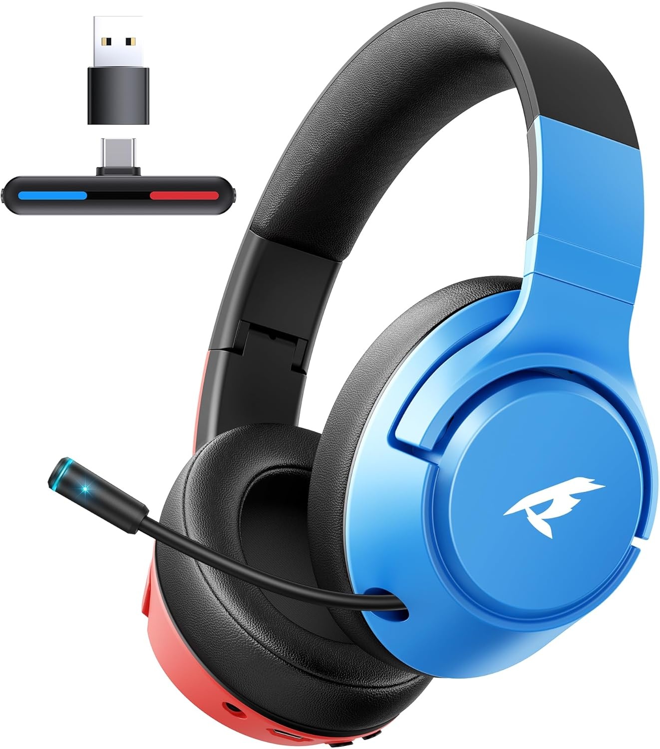 Product Image for Trådlöst gamingheadset 2.4GHz/Bluetooth 5.4 med brusreducerande mikrofon – 40h batteri, USB-C, kompatibelt med Switch, PS5, PC.