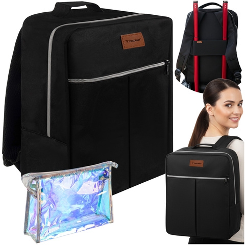 Kabin Reseryggsäck 38×24×18 cm – Handbagageväska med Transparent Necessär