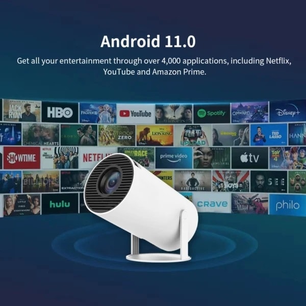 Projektor 4k Android 11 Dual Wifi6 200 Bt5.0 1080p 1280*720p (5 av 12)