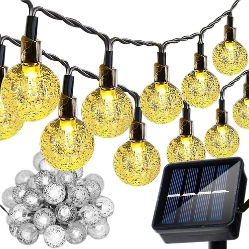 Solcell LED-ljusslinga för trädgård 7 m