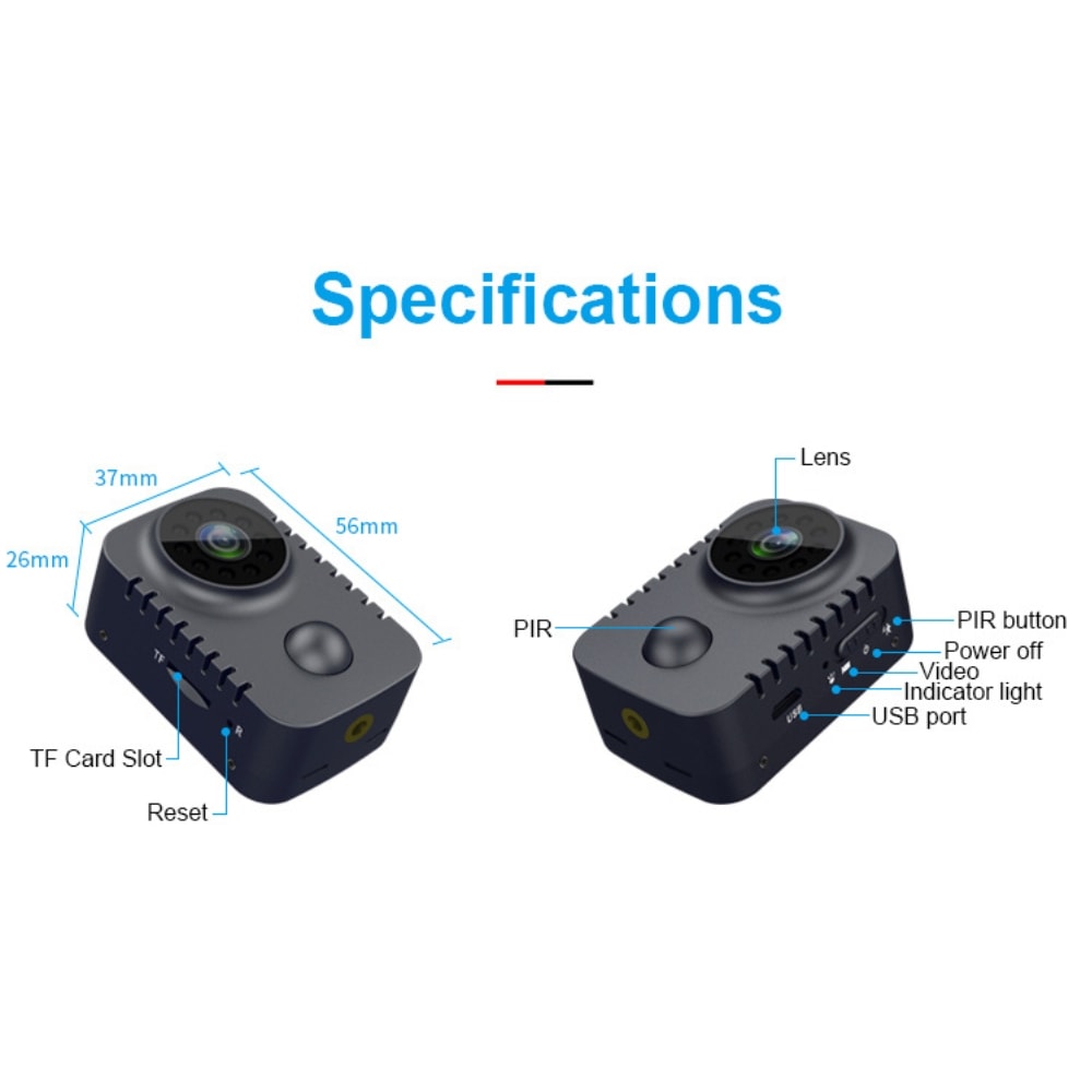 Mini Spy Kamera 1080P - Diskret Övervakning & Nattsyn (4 av 13)