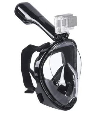 Snorkelmask som täcker hela ansiktet, GoPro-fäste, L/XL, Svart (3 av 5)