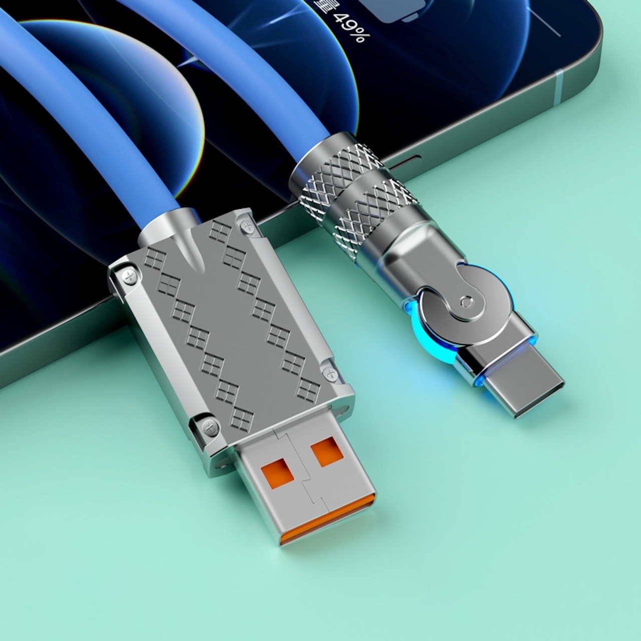 180° Roterende Hurtigladekabel - Lightning, USB TYPE-C (7 av 9)