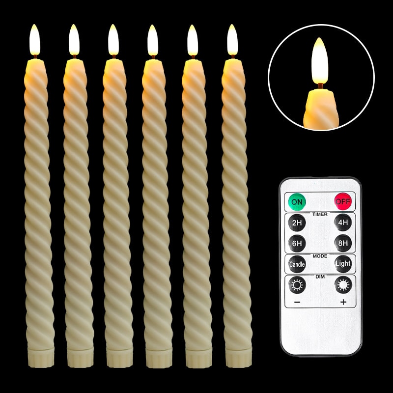 Flammeløs LED-stearinlys med fjernkontroll 6-pack (7 av 8)