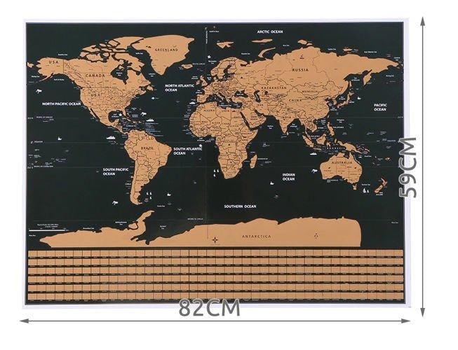 Skrapkarta Världskarta 82x59cm - med 57 tillbehör (5 av 7)