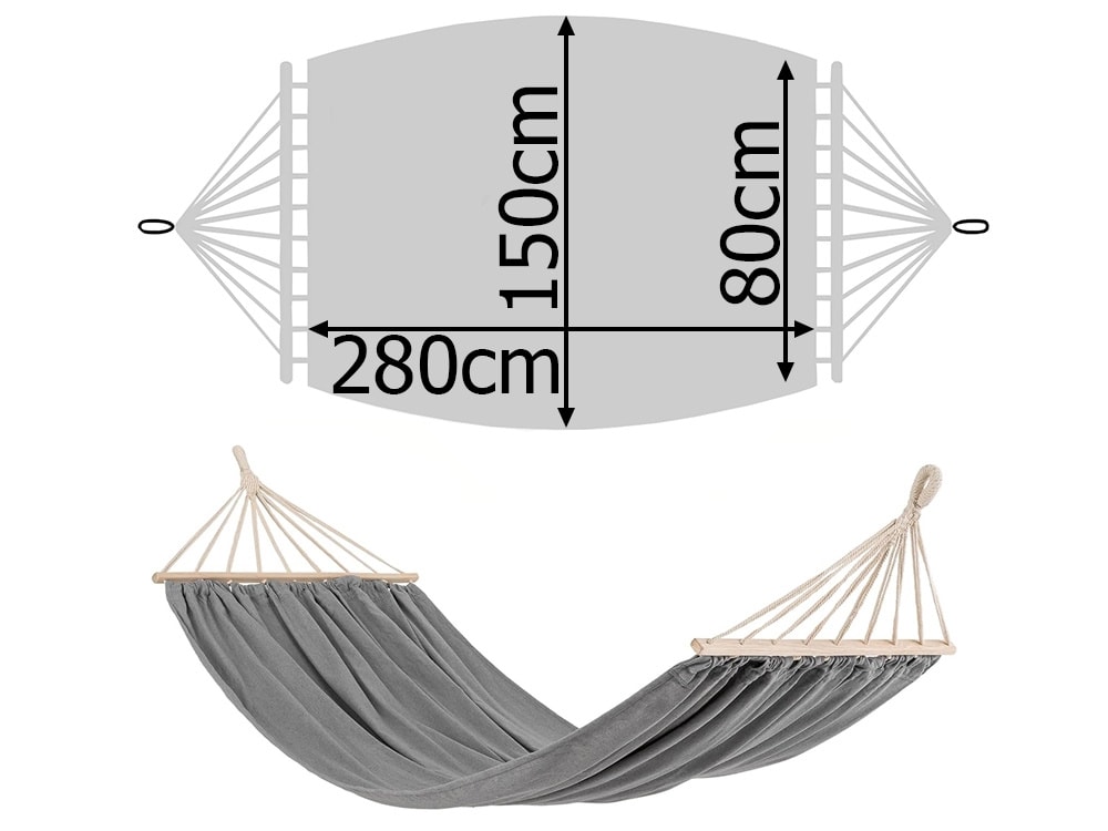 Stor Hängmatta - 200cmx80cm - Bomull - Tål 200kg (8 av 9)
