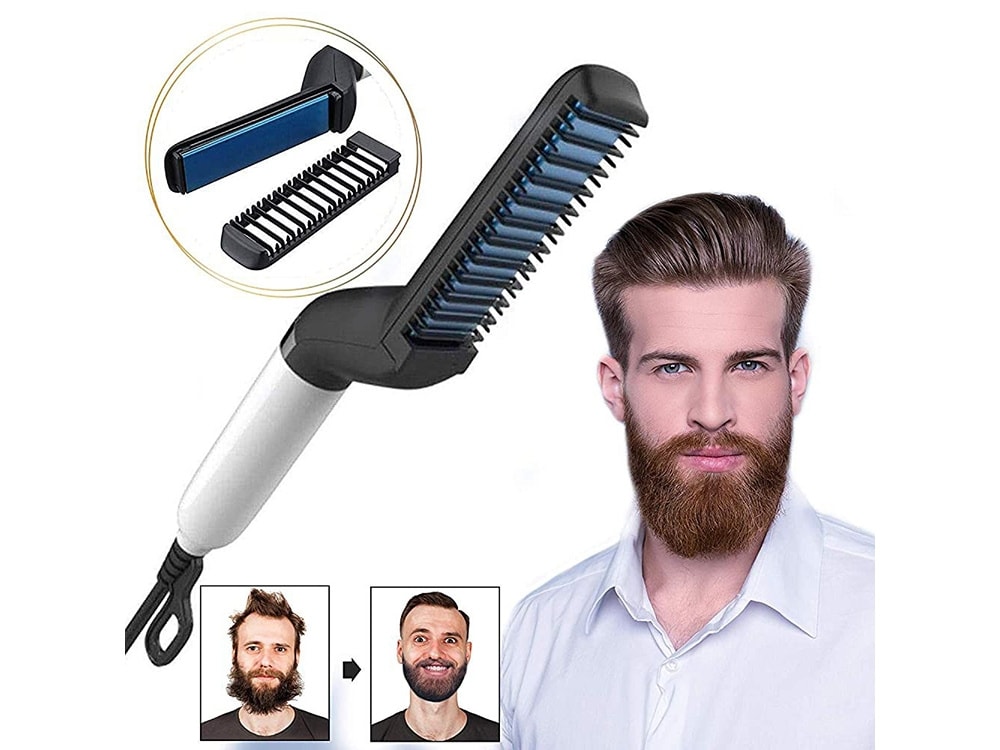 Flat børste for menn - skjegg og hår (1 av 3)