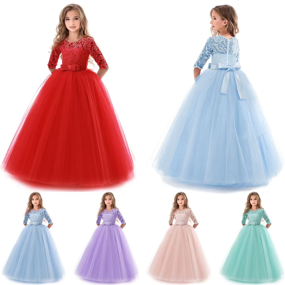 Prinsessklänning med skärp för barn (1 av 9)