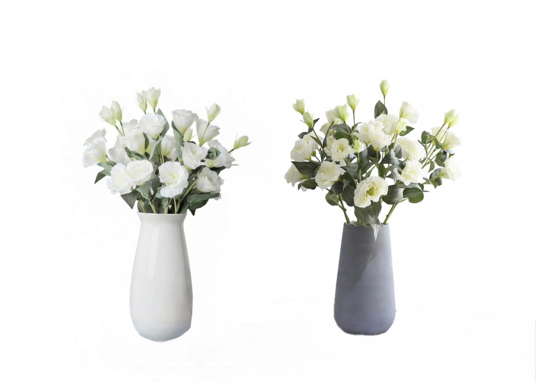 4-huvuds konstgjorda lisianthusblommor – flerpack