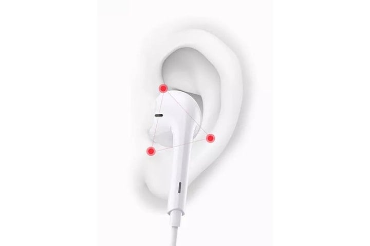 Vita klassiska hörlurar Typ-C hi-fi ljud kabel samsung iPad ergonomiska