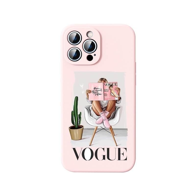 Product Image for Silikon rosa för alla iPhone 14 modeller Vogue tidning rosa influencer