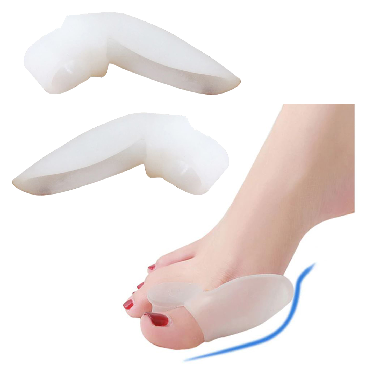 Silikonskydd mot hallux valgus 4-pack