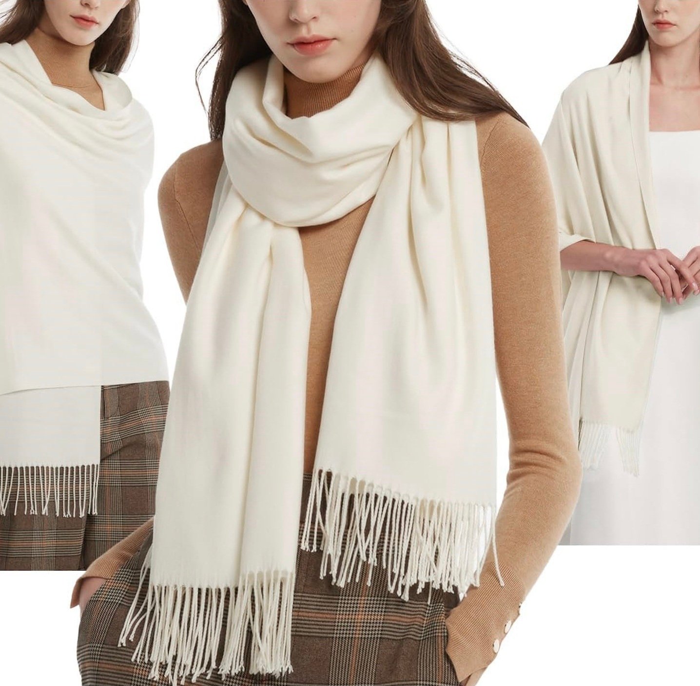 Akrylsjal med kashmirkänsla för kvinnor