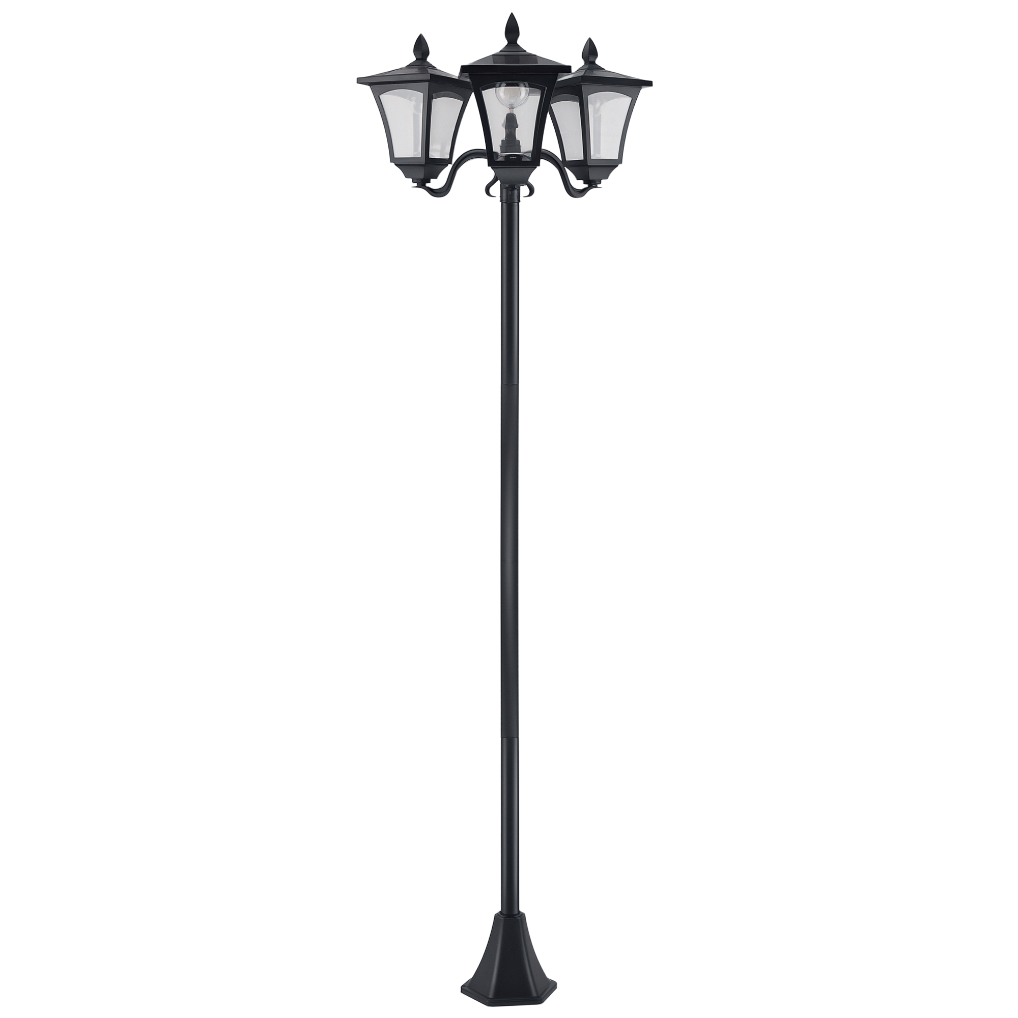 Outsunny solcellsdriven LED-trädgårdslampa med sensorer, 3 skärmar - H.182,5 cm - IP44