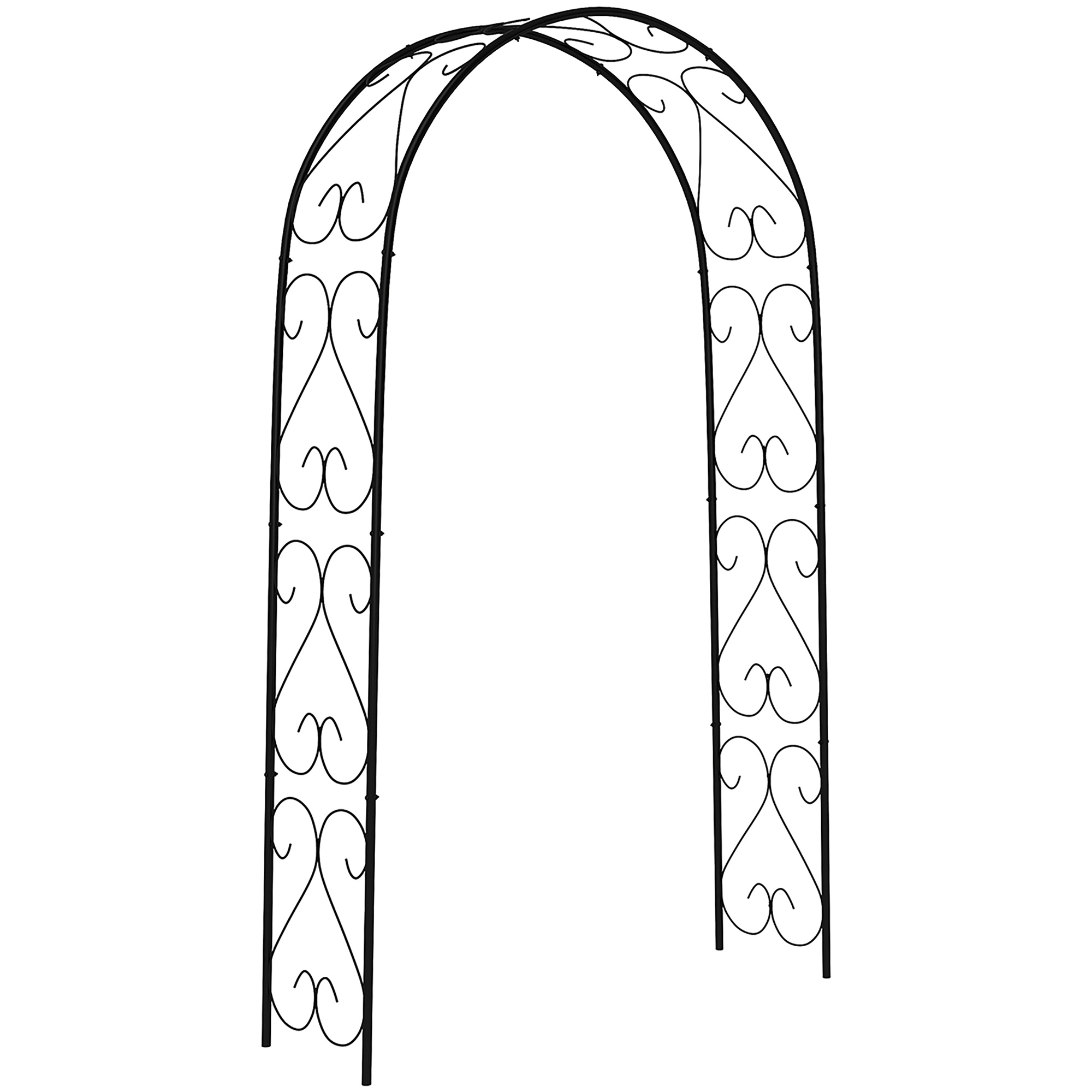 Rogenbogen trädgårdsvalv, vintagedesign, 125 x 37 x 230 cm, svart
