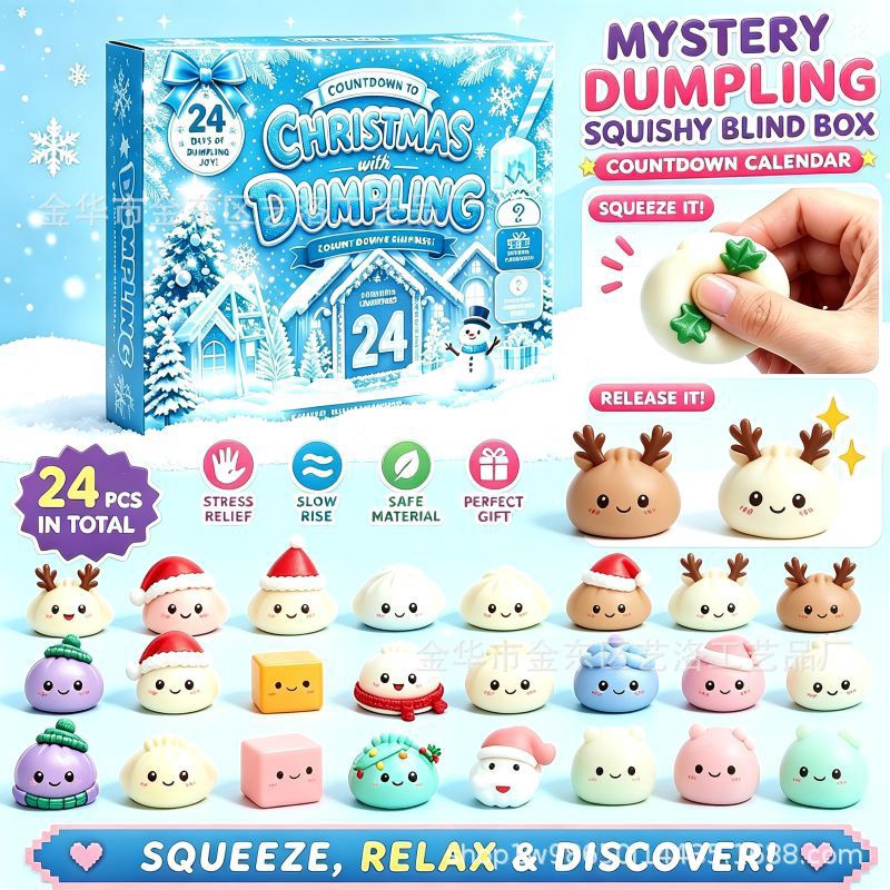Adventskalender 2026 – Julkalender Mystery Dumpling Squishy Fidget Toys