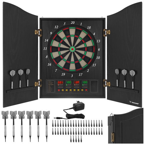 Elektronisk darttavla 45 cm med ljud/ljus, flera spel, batteri/adapter