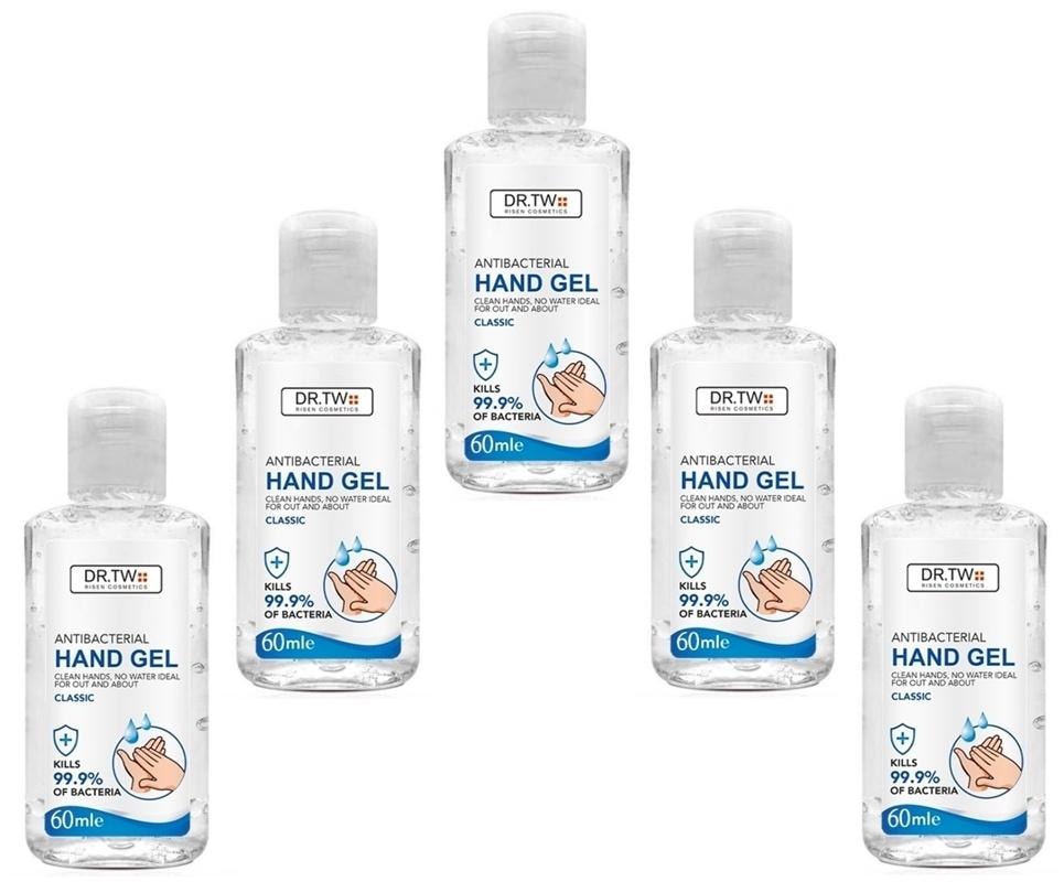 5-pack Antibakteriell Handgel Handsprit 60ml. Dödar 99.9% bakterier (2 av 3)